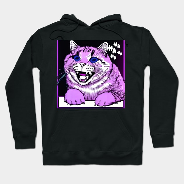 laughing cat Hoodie by Azujark 